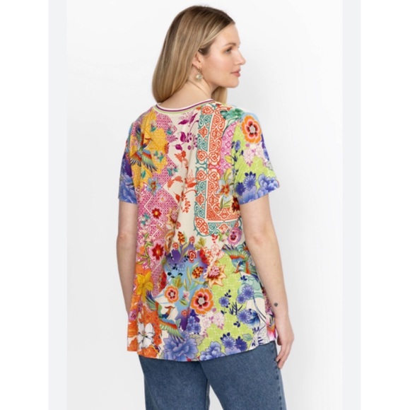 NWT Johnny Was Dreamer Short Sleeve Crew Neck Swing Tee - Picture 3 of 5